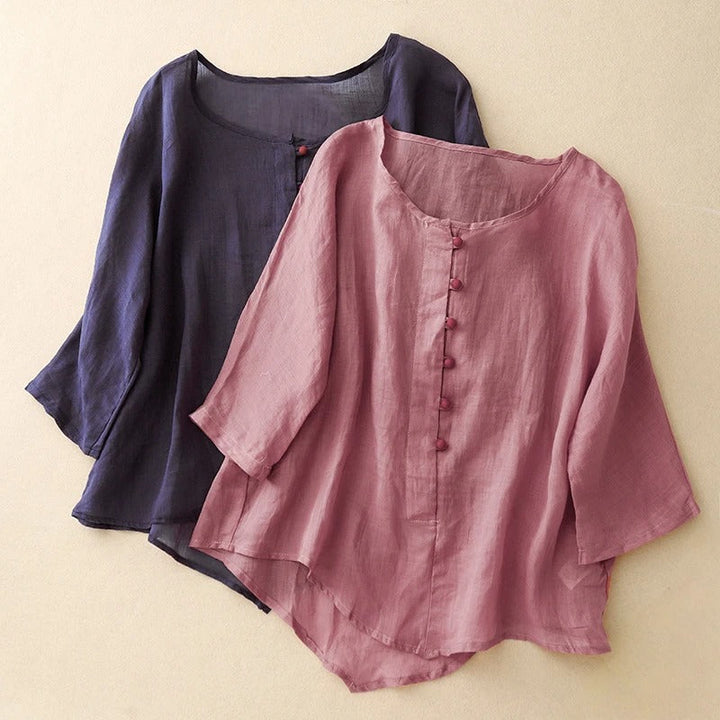 VALERIA LINEN BLOUSE - Asvori Melbourne