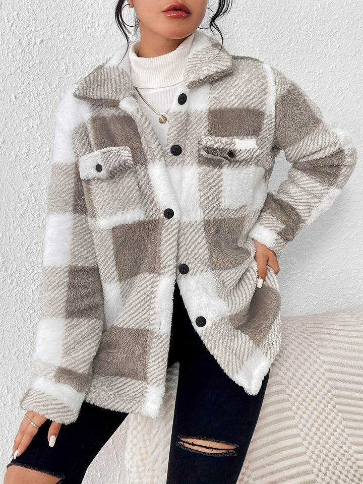 Kiara Stylish Fleece Oversized Jacket - Asvori Melbourne