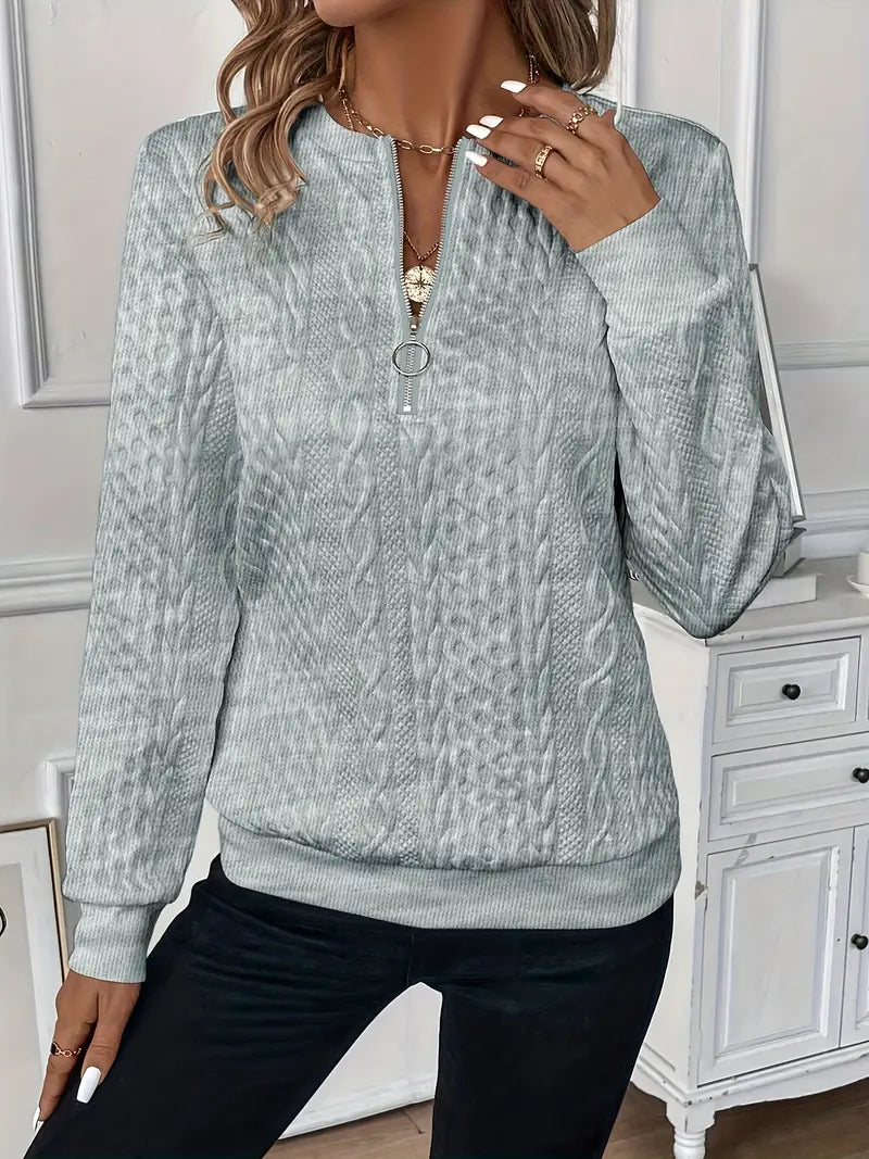 Hannah Elegant Jumper with Zip - Asvori Melbourne