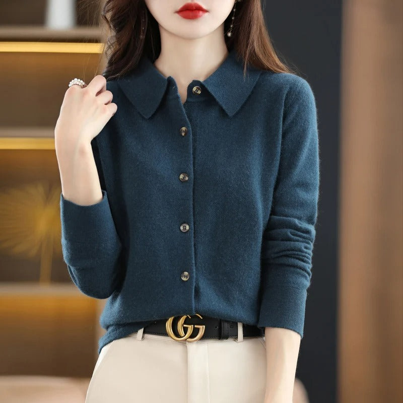 Odelia Cashmere Button-Up Cardigan - Asvori Melbourne