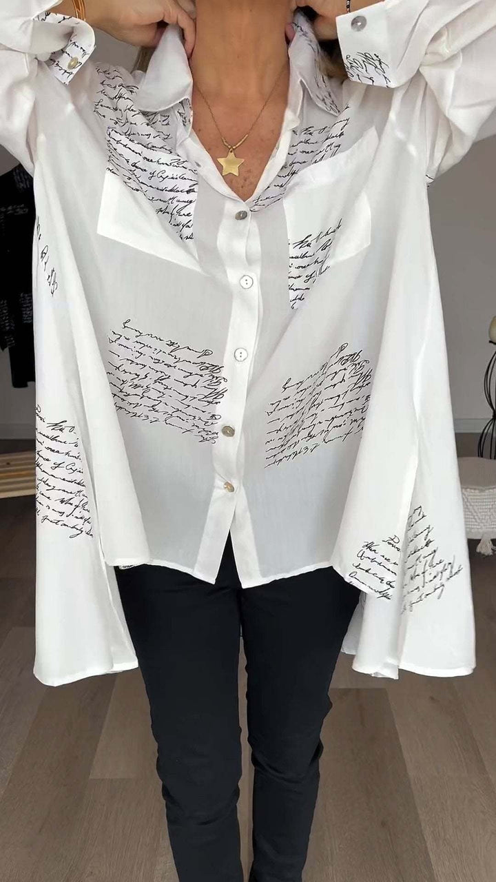 Callista Handwritten Button-Up Shirt - Asvori Melbourne