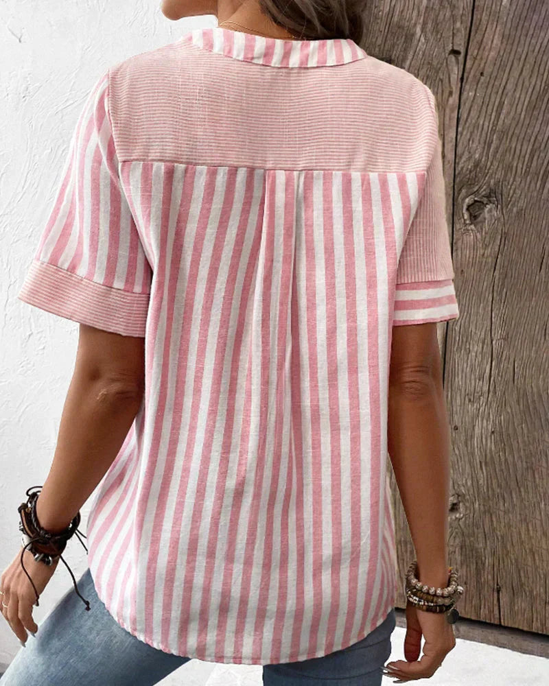 Ava Elegant Striped Blouse - Asvori Melbourne