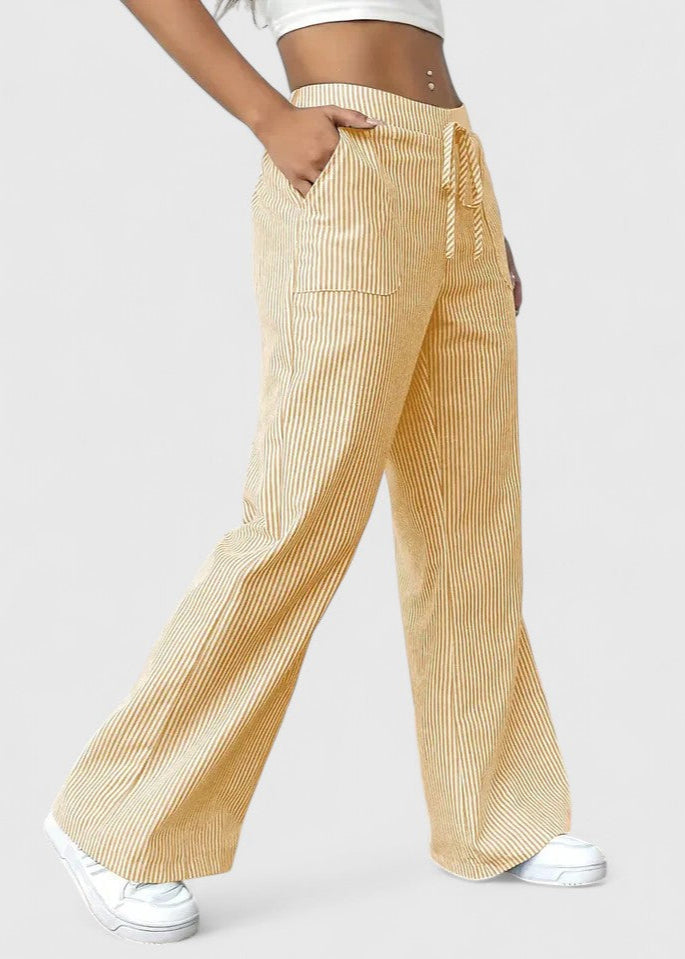 Madison Comfortable Wide-Leg Pants with Elegant Details - Asvori Melbourne