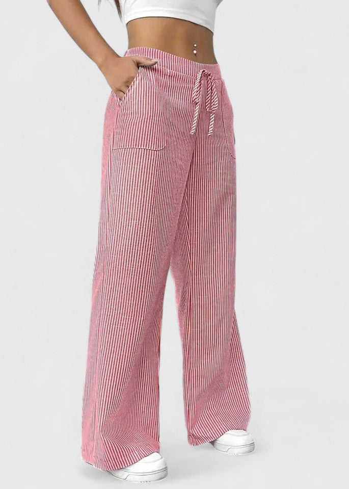 Madison Comfortable Wide-Leg Pants with Elegant Details - Asvori Melbourne