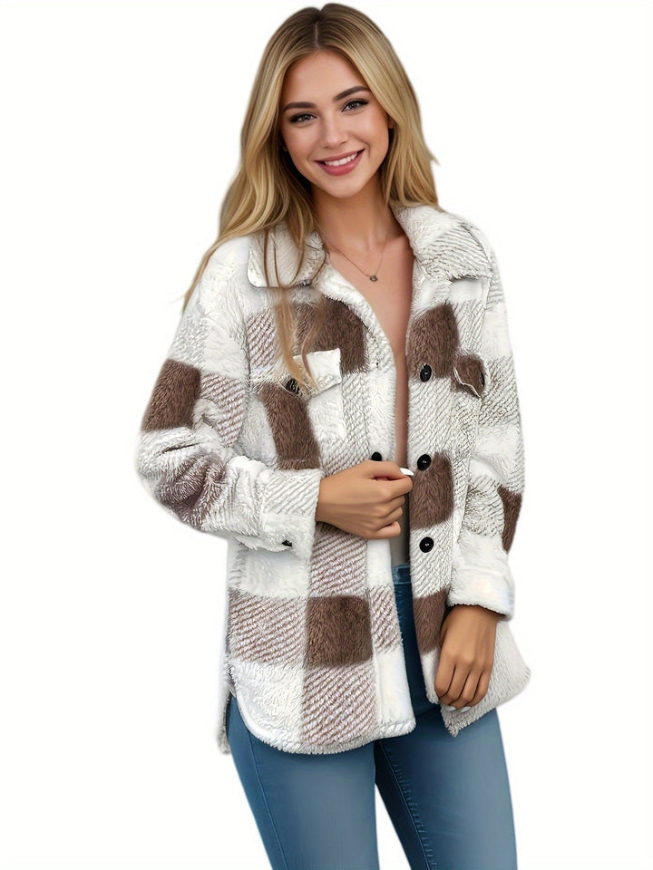 Kiara Stylish Fleece Oversized Jacket - Asvori Melbourne