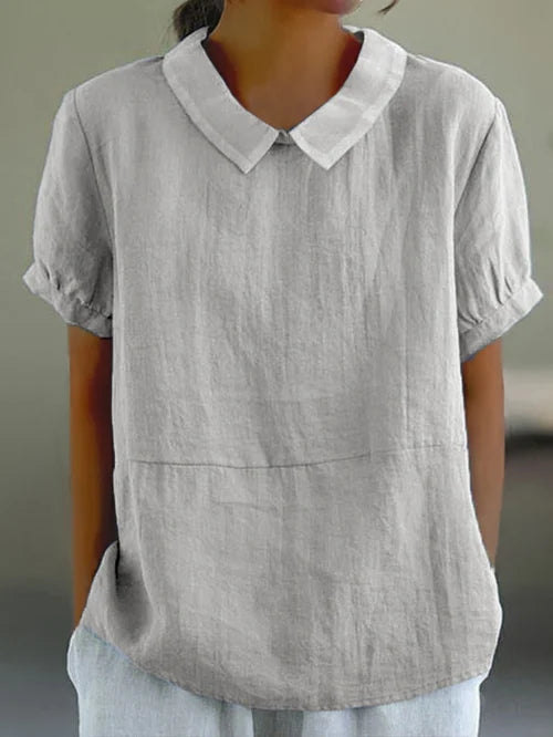 Amalie Relaxed Fit Collared Blouse - Asvori Melbourne