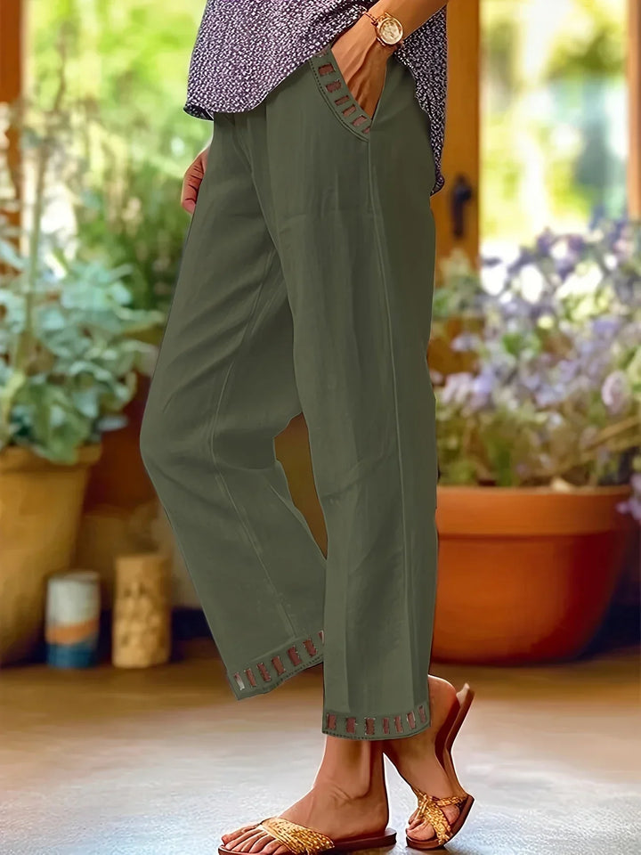 Tracey Contrast Trim Cropped Pants - Asvori Melbourne