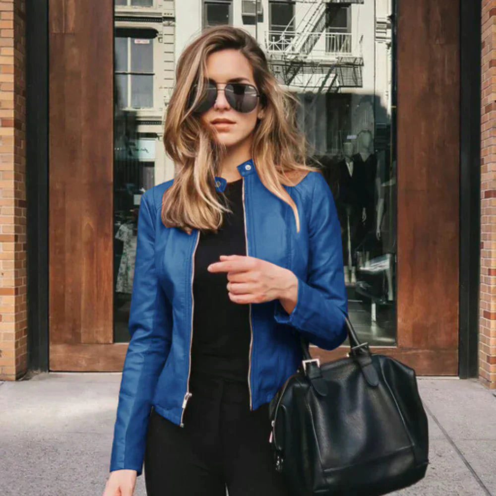 Sophia Italian Leather Jacket - Asvori Melbourne