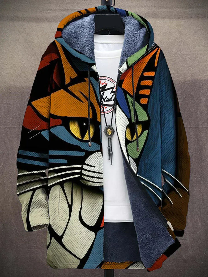 Rhys Hooded Jacket with Artistic Print - Asvori Melbourne