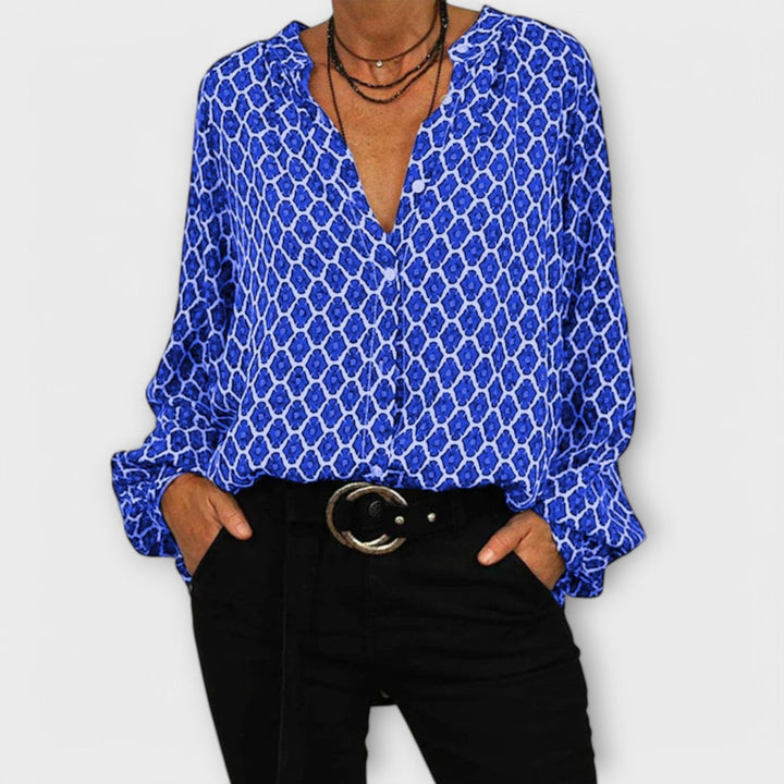 Elegance Flow V-Neck Blouse - Asvori Melbourne