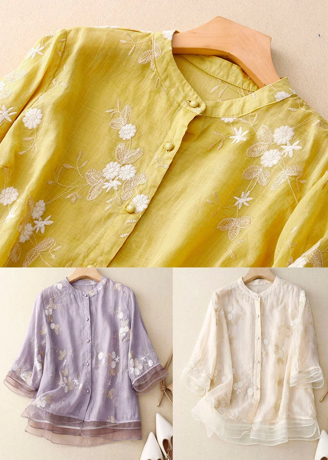 Madison Elegant Embroidered Blouse - Asvori Melbourne