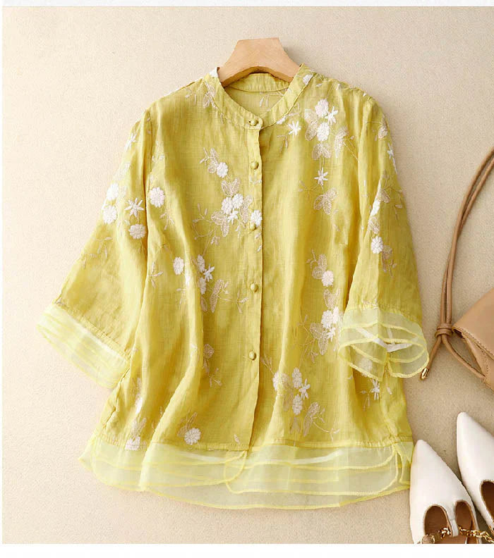 Madison Elegant Embroidered Blouse - Asvori Melbourne