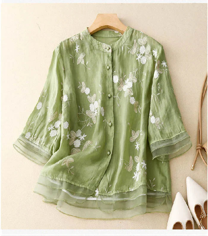 Madison Elegant Embroidered Blouse - Asvori Melbourne