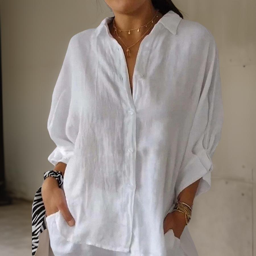 Giulianen Elegant Linen Blouse - Asvori Melbourne