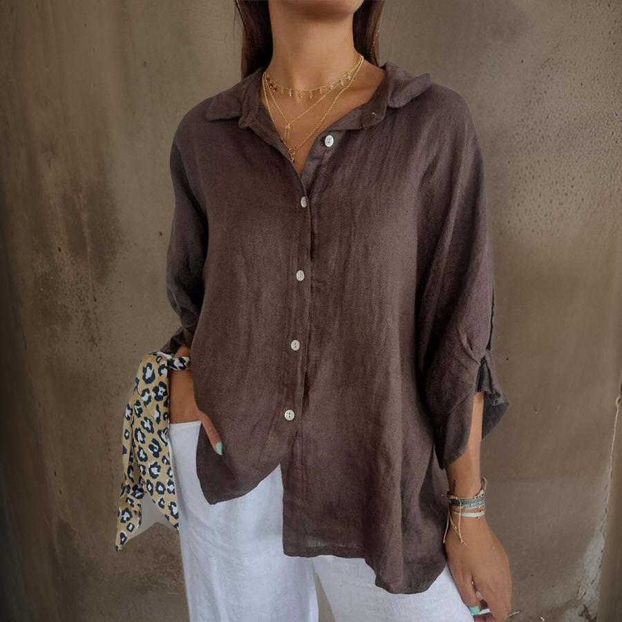 Giulianen Elegant Linen Blouse - Asvori Melbourne