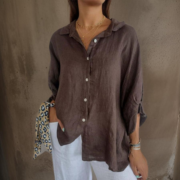 Giulianen Elegant Linen Blouse - Asvori Melbourne