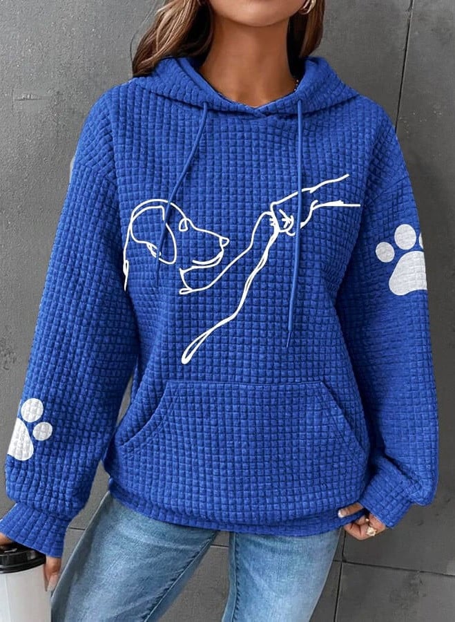 Betsy Paw Print Waffle Hoodie - Asvori Melbourne