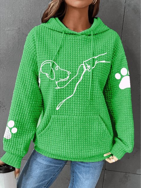 Betsy Paw Print Waffle Hoodie - Asvori Melbourne