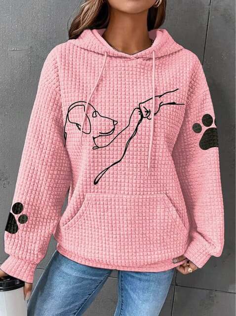 Betsy Paw Print Waffle Hoodie - Asvori Melbourne