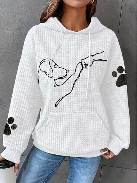 Betsy Paw Print Waffle Hoodie - Asvori Melbourne