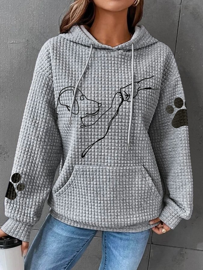 Betsy Paw Print Waffle Hoodie - Asvori Melbourne