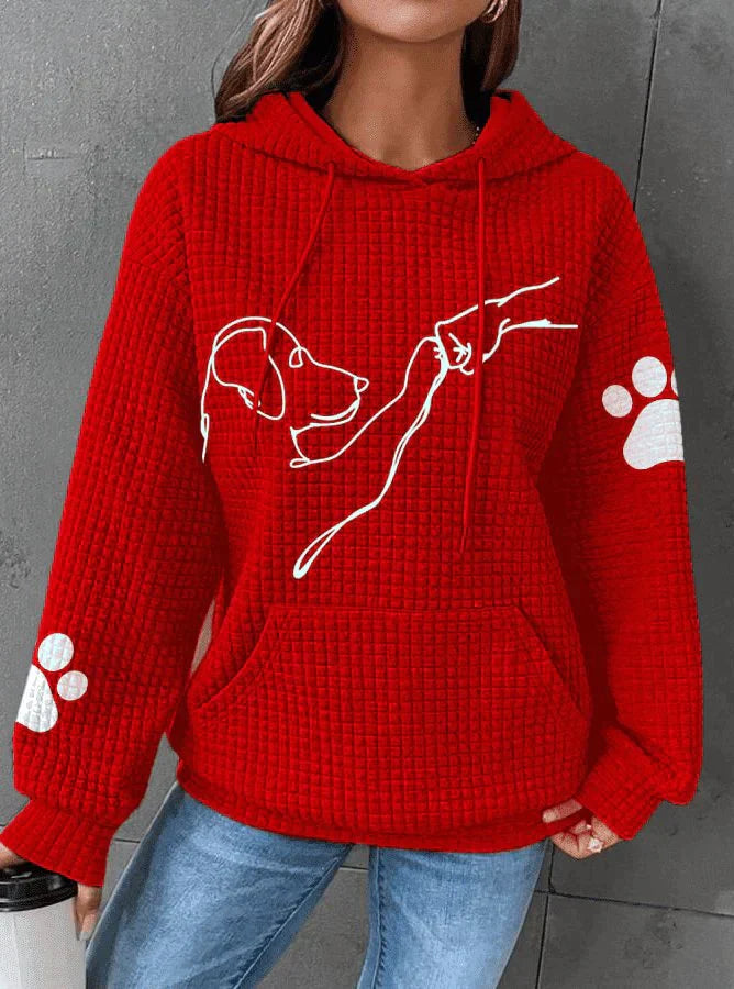 Betsy Paw Print Waffle Hoodie - Asvori Melbourne