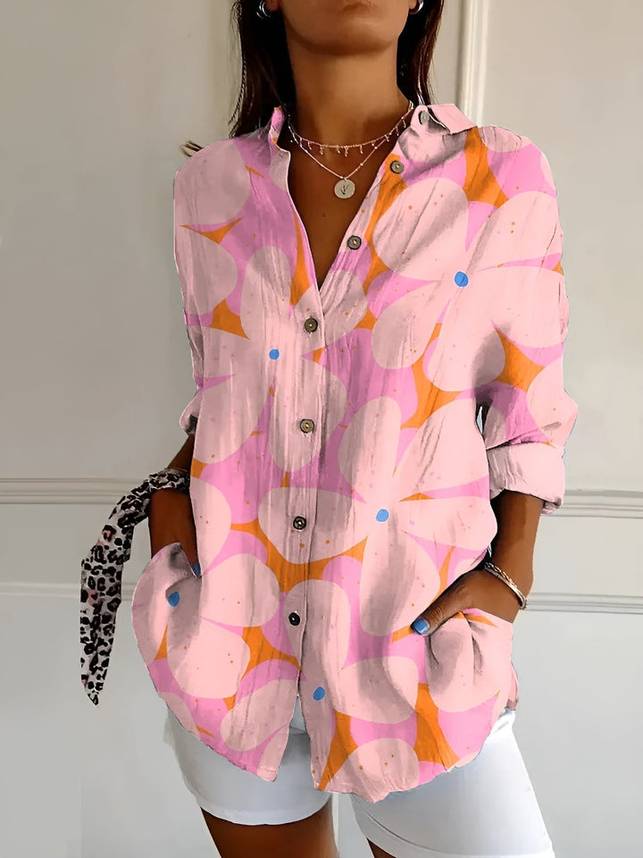 Maja Floral Wave Cotton Blouse - Asvori Melbourne